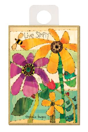 Live Simply Wood Magnet - New