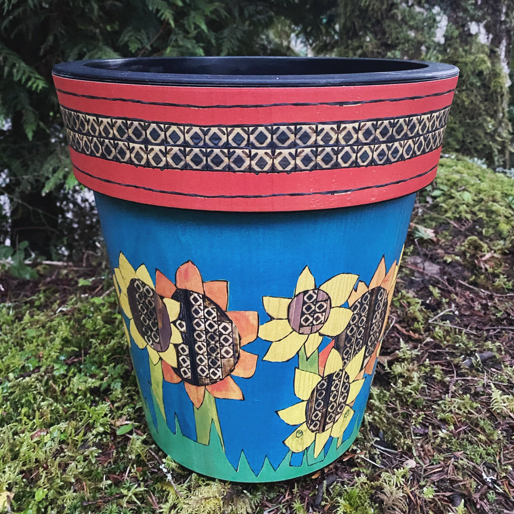 12 inch terracotta plant pots Sunflowers Galore 12" Garden Planter – Painted Peace