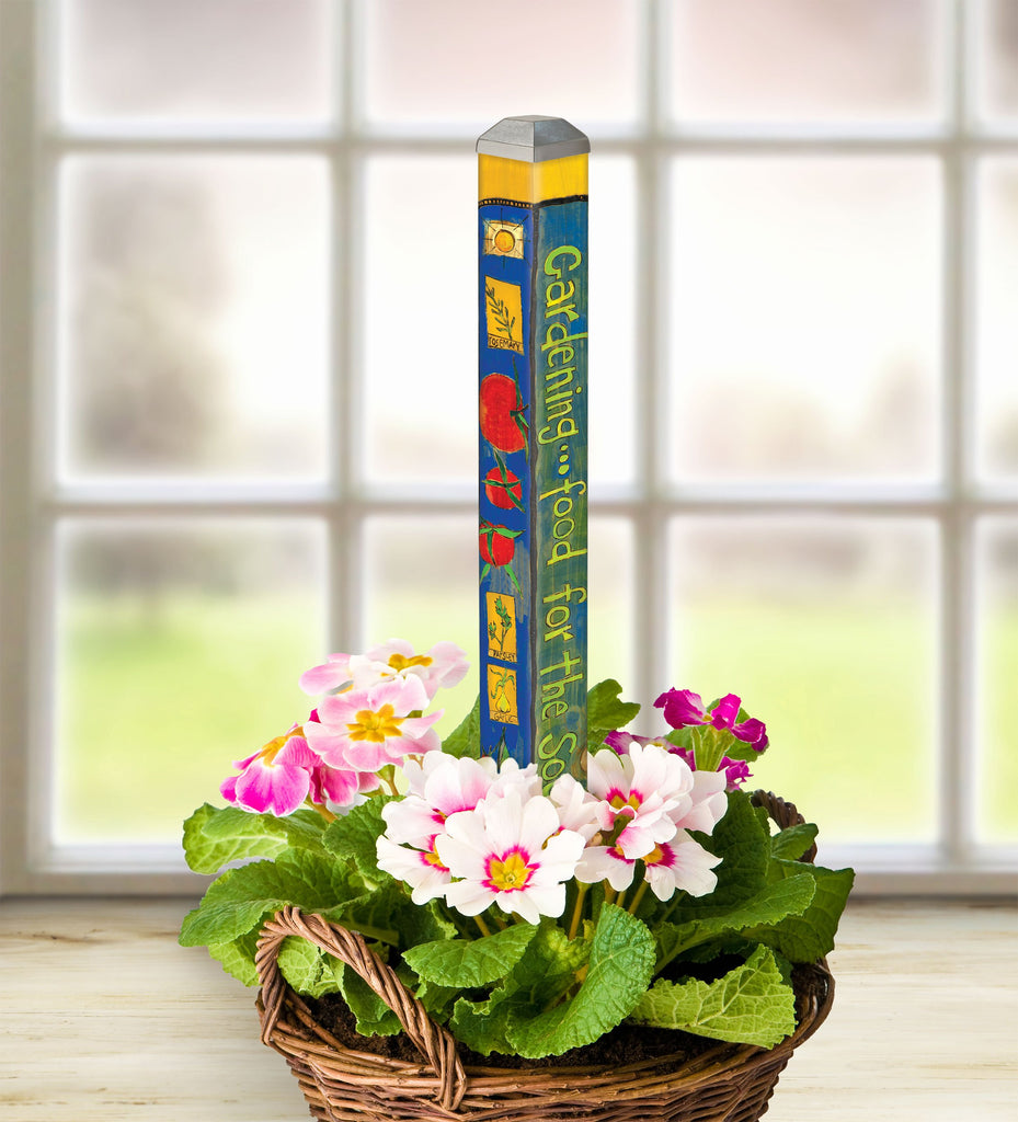 Gardening Food For The Soul Mini Art Pole - 16 inch – Painted