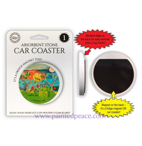 Choose The Happy Trail Car Coaster / Magnet