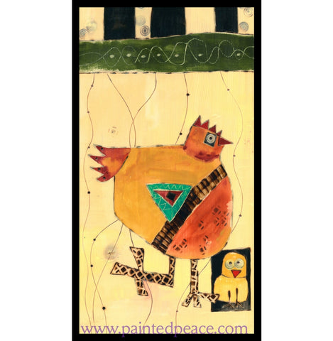 Hen And Chick Metal Print 6 By 11