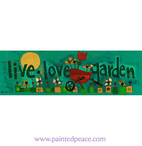 Live Love Garden Metal Print - 5 By 14