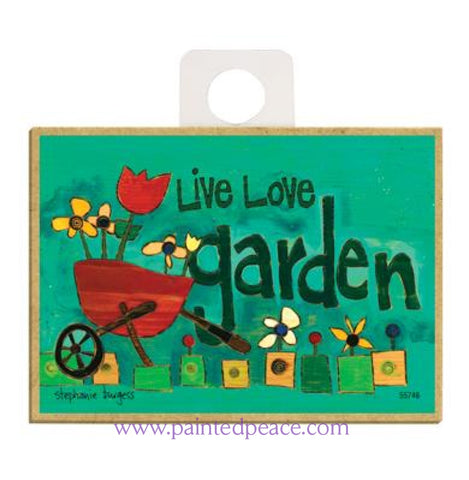 Live Love Garden Wood Magnet - New