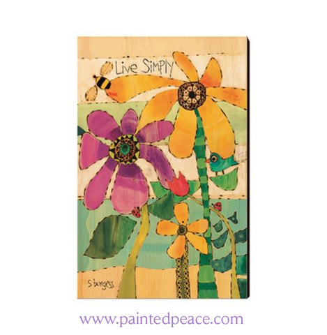 Live Simply Wooden Post Card Mini Art