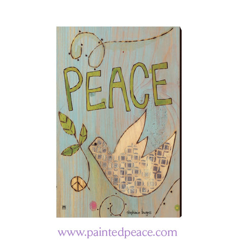 Peace Dove Wooden Post Card