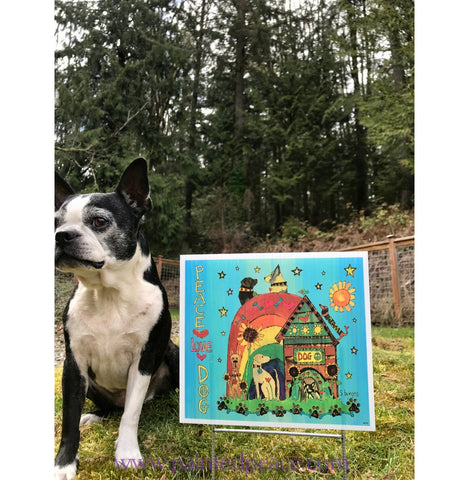 Peace Love Dog Mini Yard Sign
