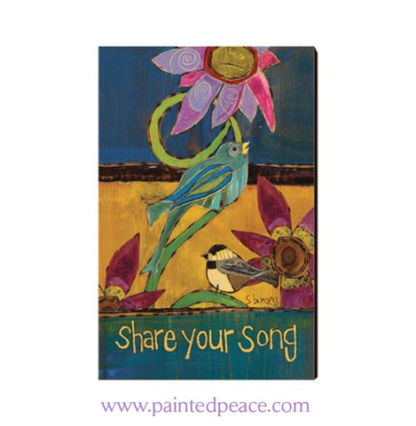 Share Your Song Wooden Post Card Mini Art