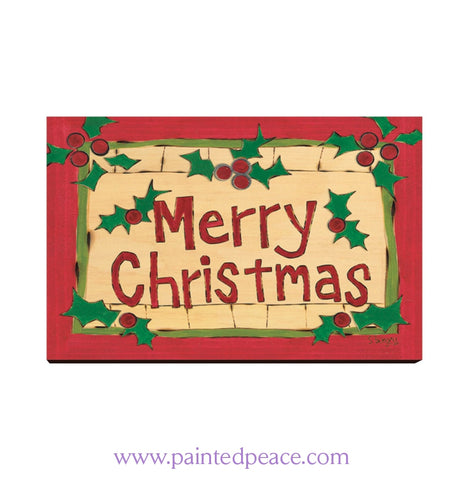 Merry Christmas Wooden Post Card