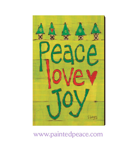 Peace Love Joy Wooden Post Card