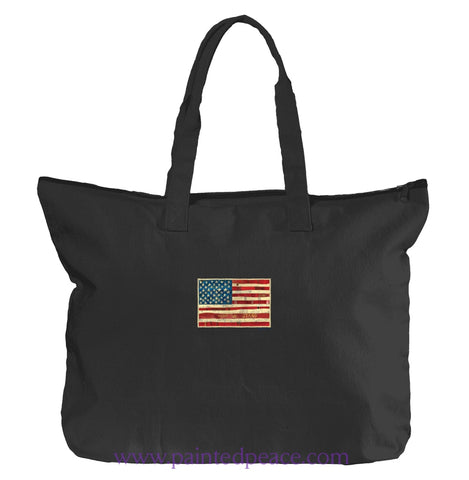 United We Stand Heartful Peace Tote Bag One Size / Black Tote Bag