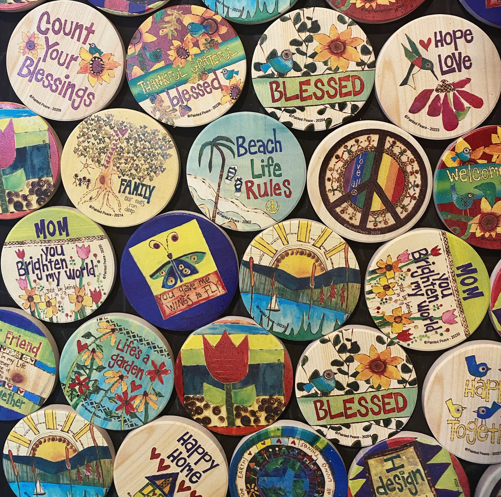 Embedded Magnets Coasters Magnets? Car Coasters? How about both! 🙌 – Painted Peace - the Art of ...