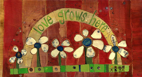 Love Grows Here Metal Print - 12 By 20