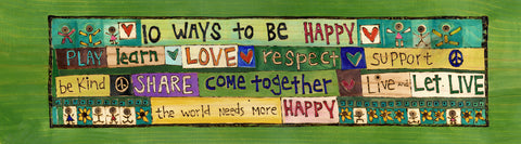 10 Ways To Be Happy Metal Print 8’’ by 24’’