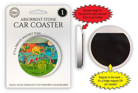 Choose The Happy Trail Car Coaster / Magnet