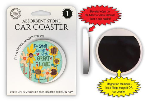 Do Small Things With Great Love Car Coaster / Magnet