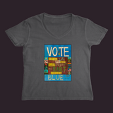 Vote Blue Women’s V-Neck Tee Charcoal / Small (S)