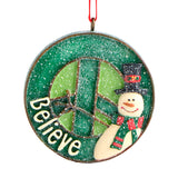 Snowman Mini Resin Ornament Peace Sign Available 7/17