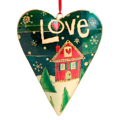 Love Metal Heart Ornament