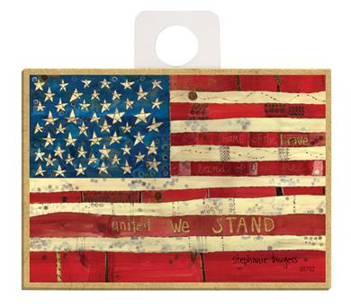 United We Stand Wood Magnet - New