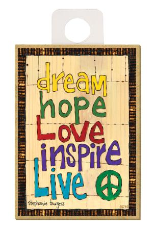 Dream Hope Love Inspire Wood Magnet - New