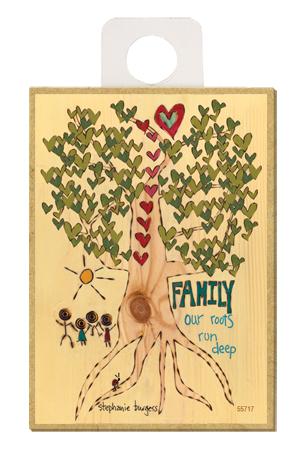Family Roots Wood Magnet - New