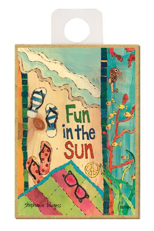 Fun In The Sun Beach Wood Magnet - New