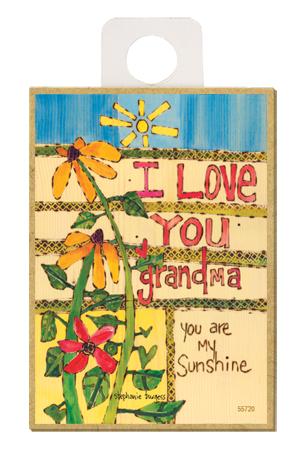 I Love You Grandma Wood Magnet - New