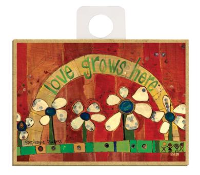 Love Grows Here Wood Magnet - New