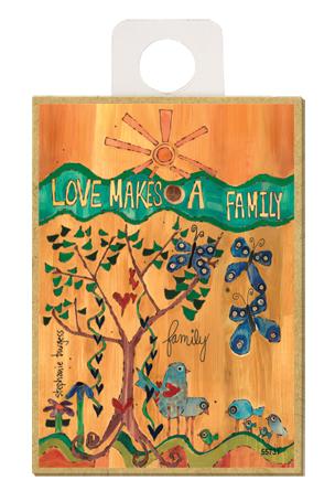 Love Makes A Family Wood Magnet - New