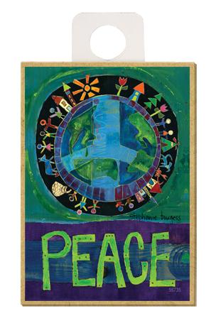 Peace Wood Magnet - New