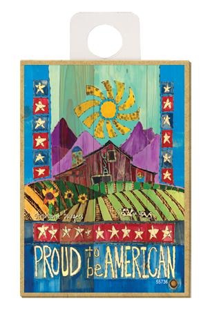 Proud To Be American Wood Magnet - New