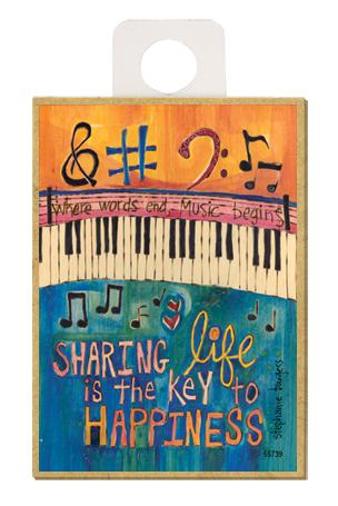 Music Wood Magnet - New
