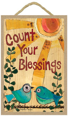 Count Your Blessings Wooden Sign