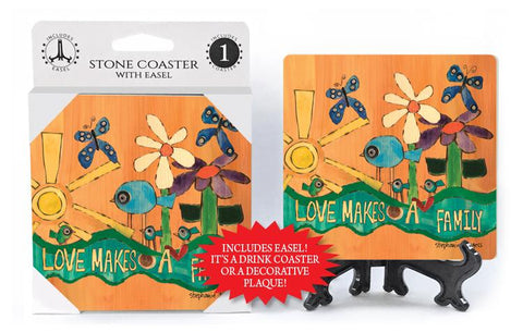 Love Makes A Family Stone Coaster