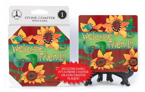 Welcome Friends Stone Coaster