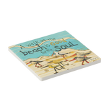 A Walk On The Beach Stone Coaster