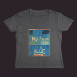 My Favorite Color Is Blue Women’s V-Neck Charcoal / Small (S)