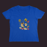 Count Your Blossoms Women’s V-Neck Royal / Small (S)