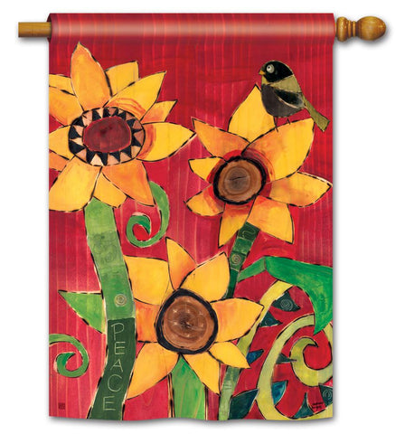 Peace Sunflower Garden Banner/flag - Large