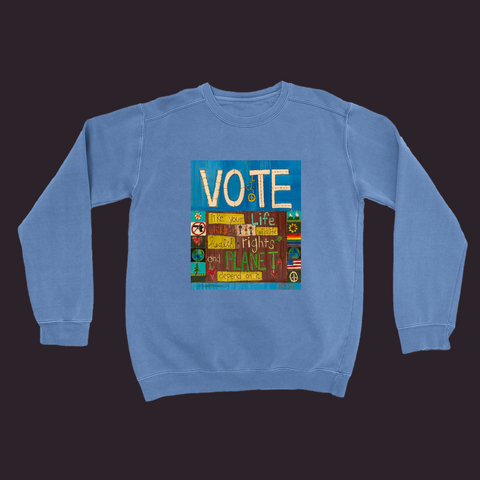 Vote Sweatshirt Flo Blue / Small (S)