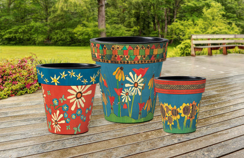 12 pot planter Sunflowers Galore 12" Garden Planter – Painted Peace