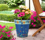 Sunflowers On Blue 15 Garden Planter