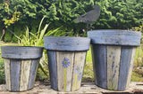 Barnwood Blues Garden Planter - 12 Inch