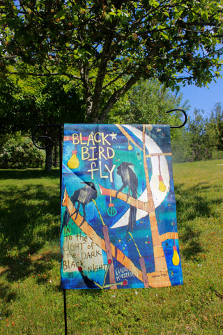 Blackbird Fly Garden Banner/ Flag - Large Lennon & Mccartney Painted Peace