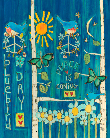 Bluebird Day Metal Print 12" by 15" - NEW