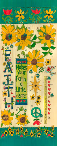 Faith Original On Wood 11" by 38" - NEW