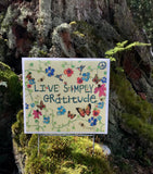 Live Simply With Gratitude Mini Yard Sign