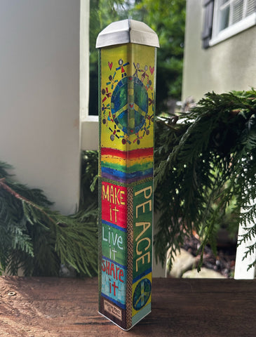Peace To All 10 inch Mini Art Pole