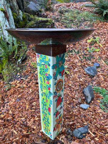 I Must Have Flowers- Joy In The Garden Birdbath - New