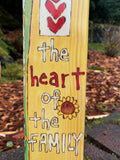 Mom The Heart Of The Family Mini Art Pole - 13 Inch